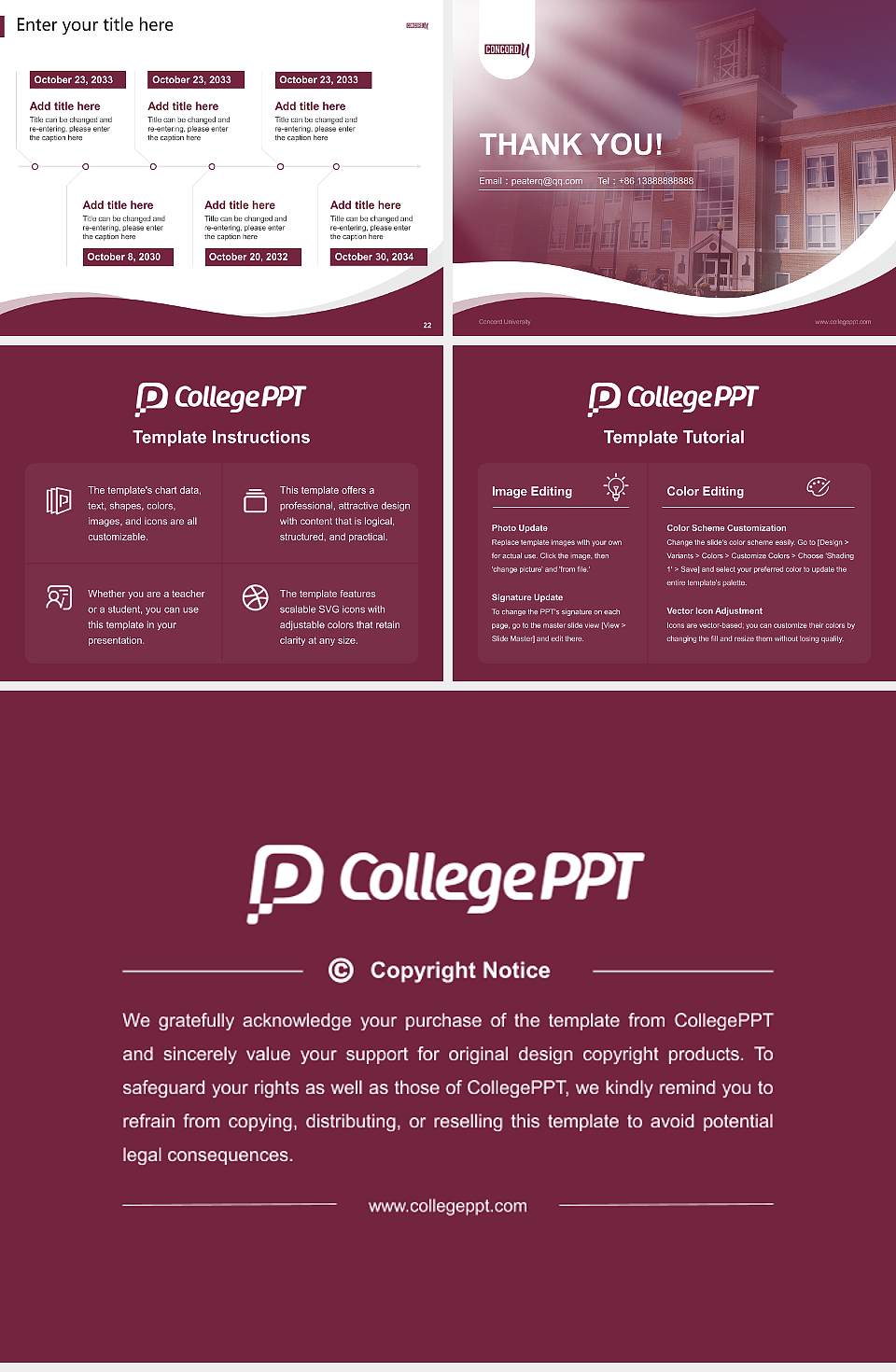 Concord University Lecture Sharing and Networking Event PPT Template4:3 ratio PPT effect preview image4