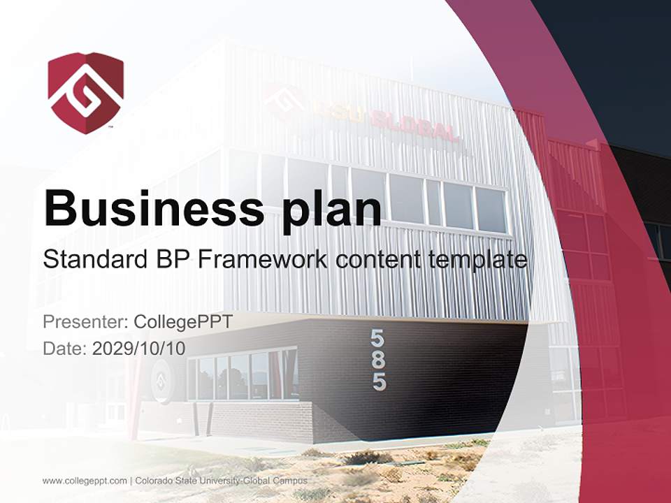 Colorado State University-Global Campus Competition/Entrepreneurship Contest PPT Template4:3 ratio PPT effect preview image9