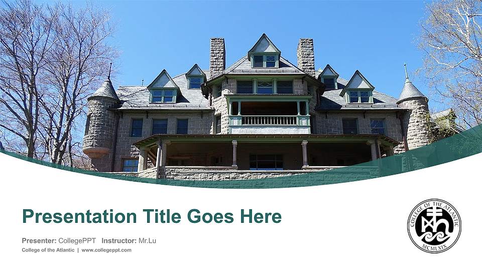 College of the Atlantic Course/Courseware Creation PPT Template16:9 ratio PPT effect preview image