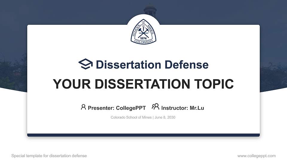 Colorado School of Mines Graduation Thesis Defense PPT Template16:9 ratio PPT effect preview image