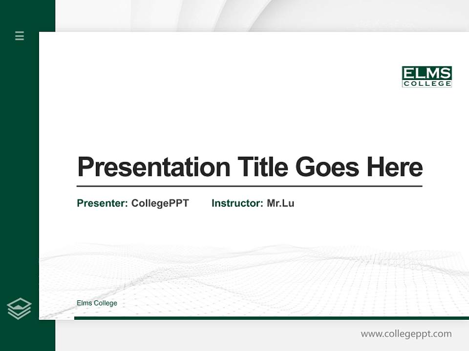 Elms College Thesis Proposal/Graduation Defense PPT Template4:3 ratio PPT effect preview image5