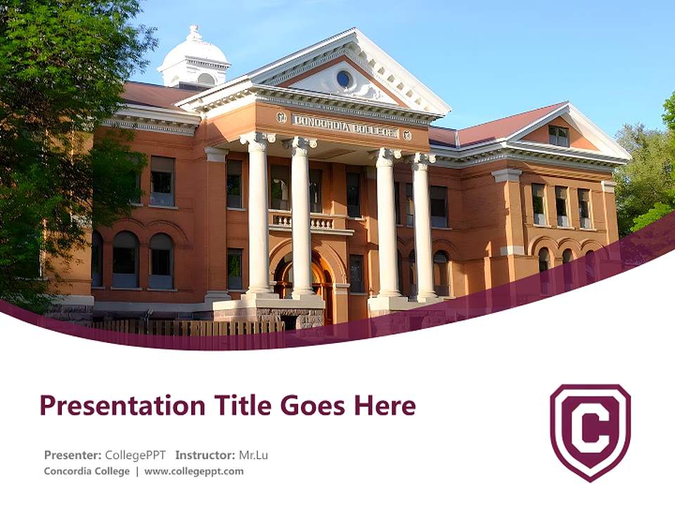 Concordia College Course/Courseware Creation PPT Template4:3 ratio PPT effect preview image5