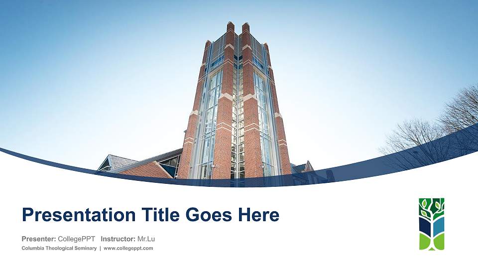 Columbia Theological Seminary Course/Courseware Creation PPT Template16:9 ratio PPT effect preview image