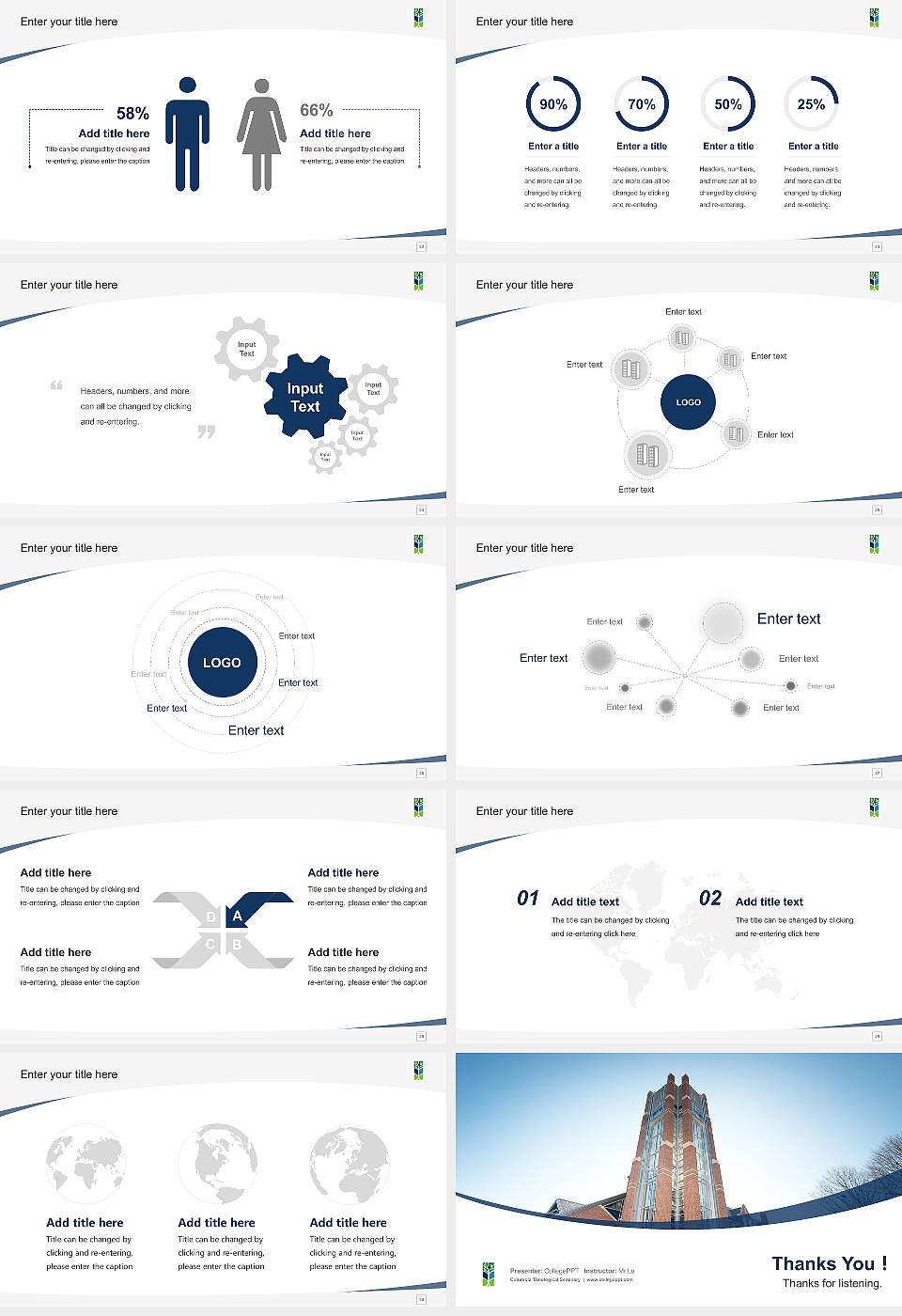 Columbia Theological Seminary Course/Courseware Creation PPT Template16:9 ratio PPT effect preview image4