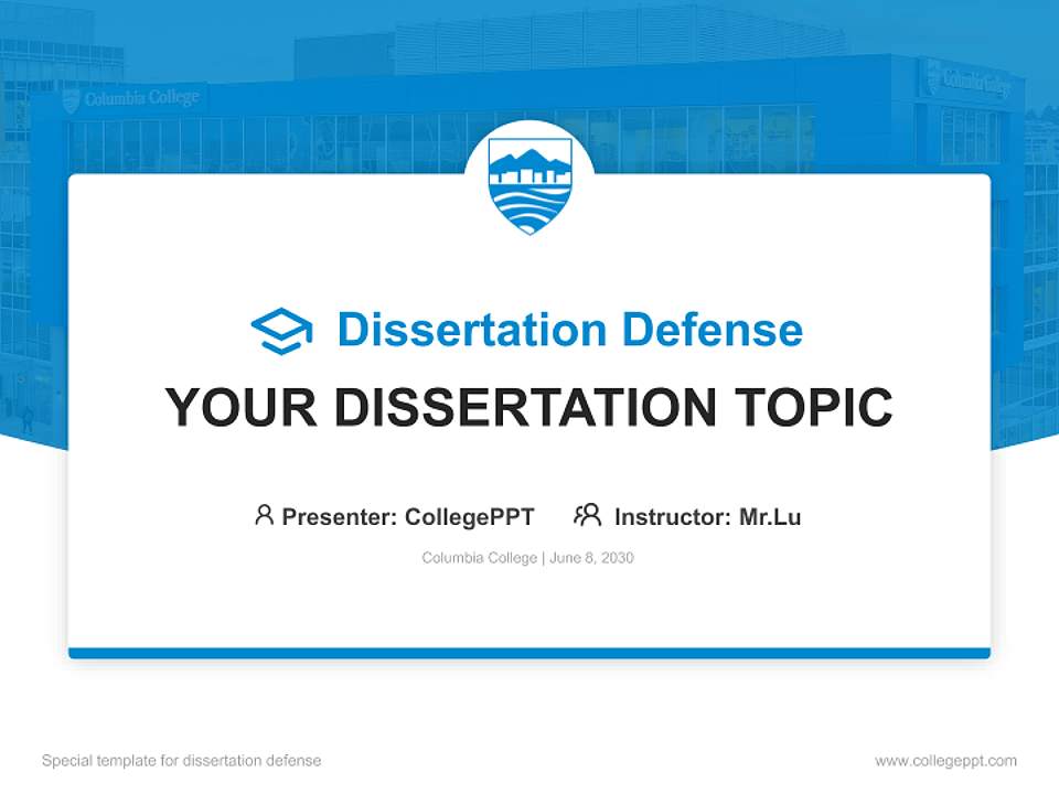 Columbia College Graduation Thesis Defense PPT Template4:3 ratio PPT effect preview image7