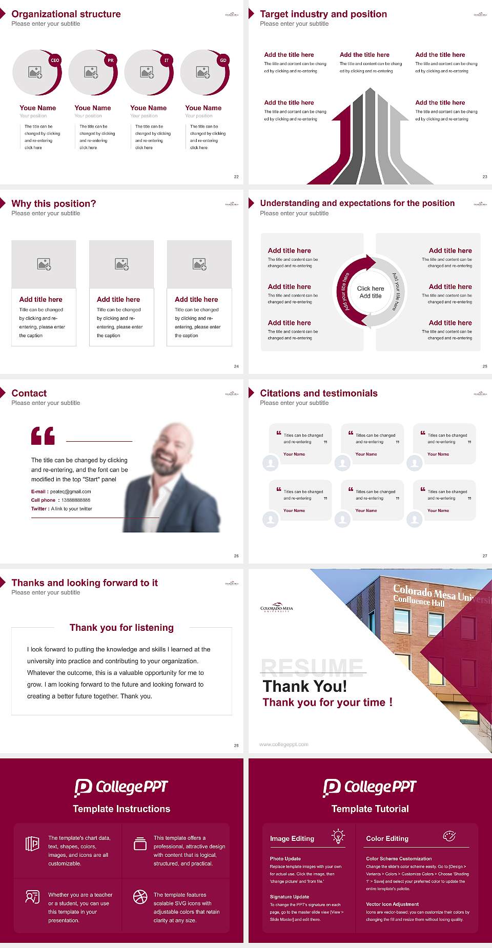 Colorado Mesa University Resume PPT Template4:3 ratio PPT effect preview image4