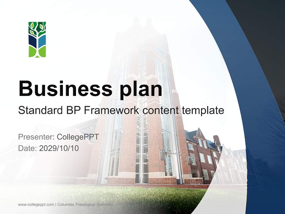 Columbia Theological Seminary Competition/Entrepreneurship Contest PPT Template4:3 ratio PPT effect preview image9