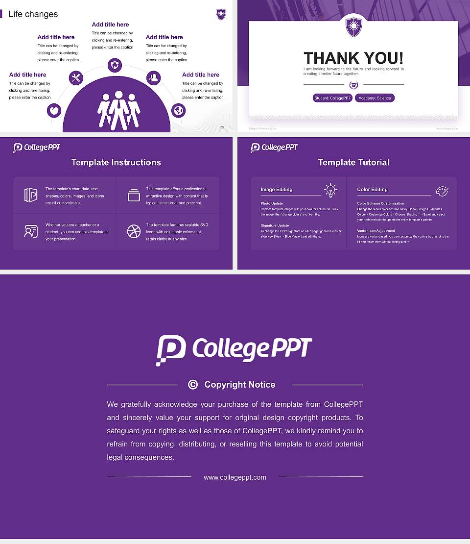 College of the Holy Cross National Scholarship Defense PPT Template16:9 ratio PPT effect preview image4