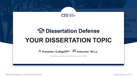 Columbia International University Graduation Thesis Defense PPT Template