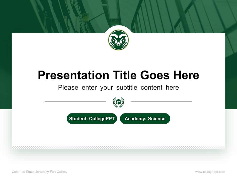 Colorado State University-Fort Collins National Scholarship Defense PPT Template4:3 ratio PPT effect preview image4