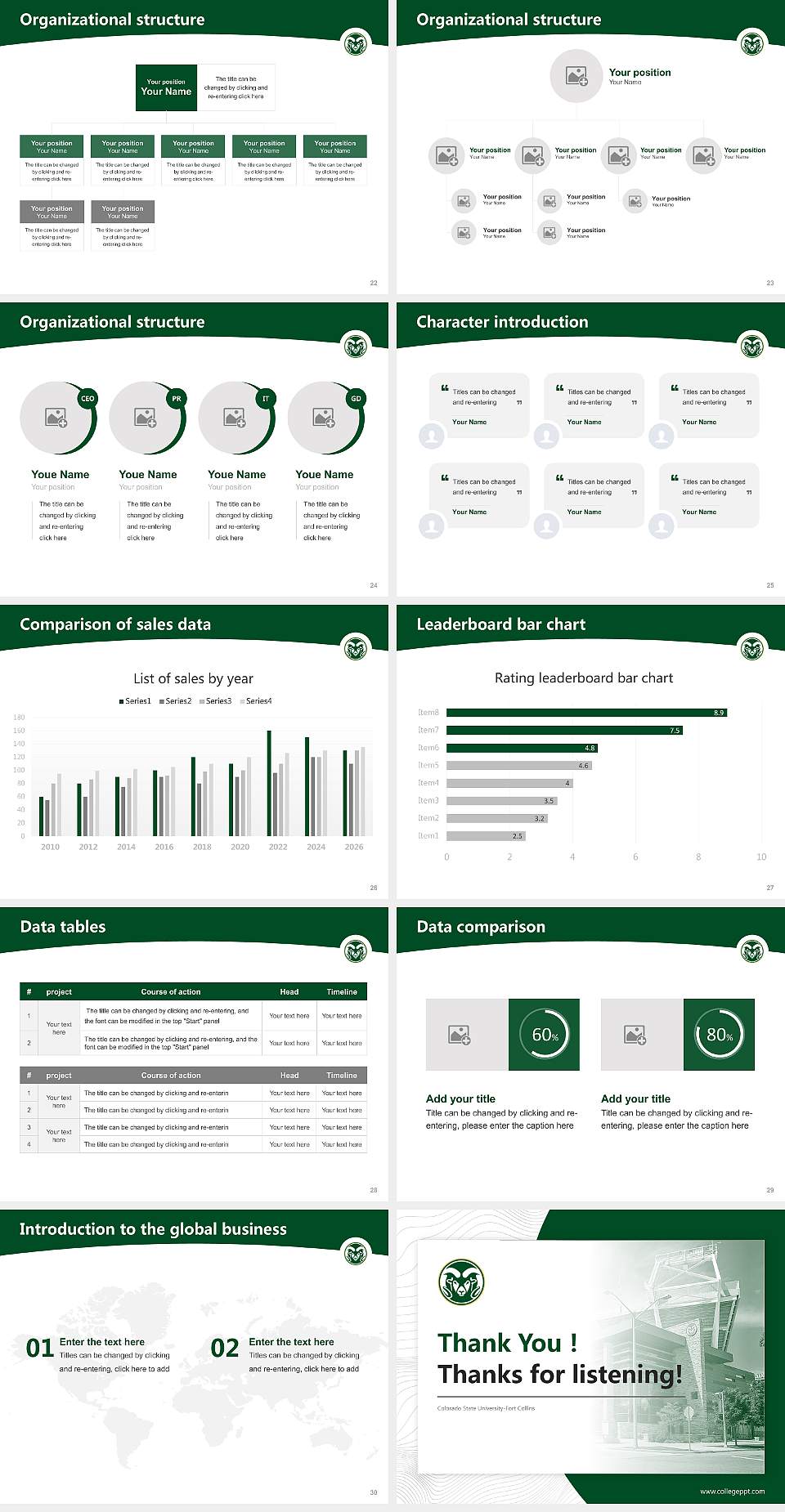 Colorado State University-Fort Collins Academic Presentation/Research Findings Report PPT Template4:3 ratio PPT effect preview image4