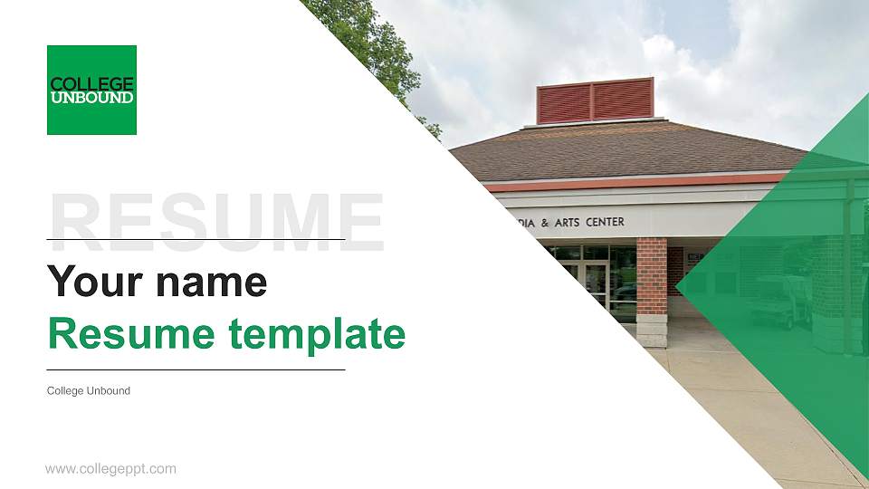 College Unbound Resume PPT Template16:9 ratio PPT effect preview image