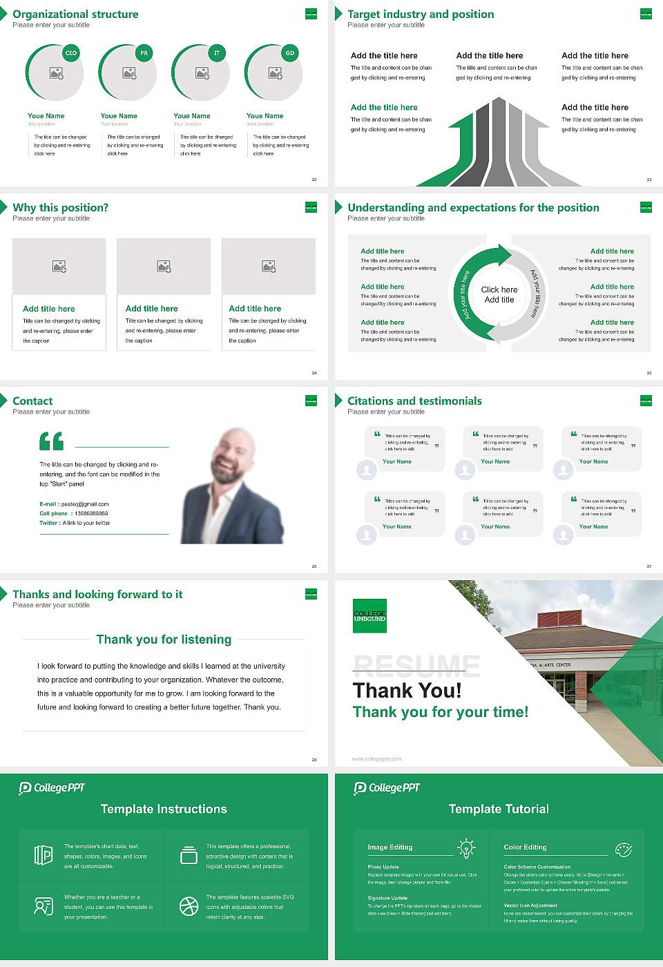 College Unbound Resume PPT Template16:9 ratio PPT effect preview image4