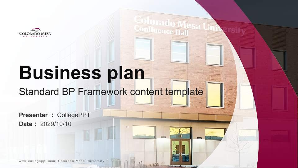 Colorado Mesa University Competition/Entrepreneurship Contest PPT Template16:9 ratio PPT effect preview image