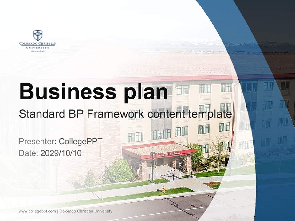 Colorado Christian University Competition/Entrepreneurship Contest PPT Template4:3 ratio PPT effect preview image9