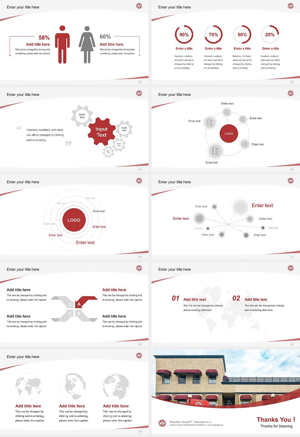 Colorado School of Traditional Chinese Medicine Course/Courseware Creation PPT Template16:9 ratio PPT effect preview image4