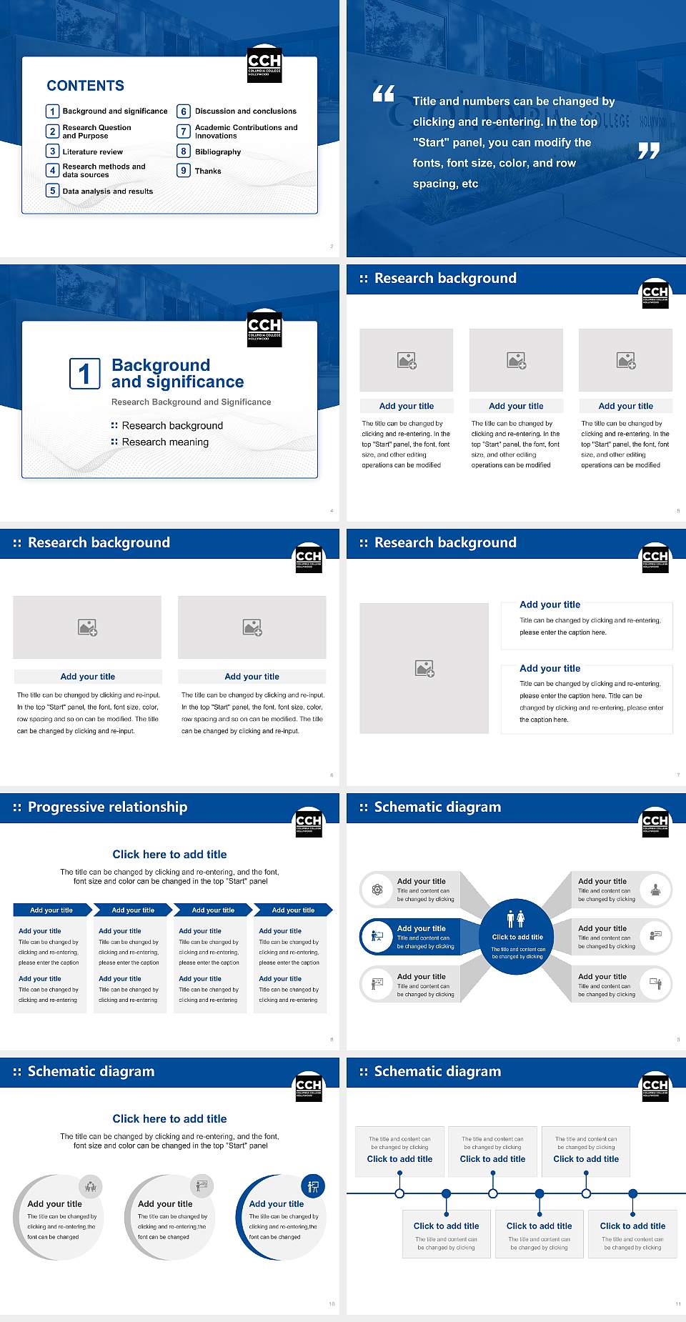 Columbia College Hollywood Graduation Thesis Defense PPT Template4:3 ratio PPT effect preview image2