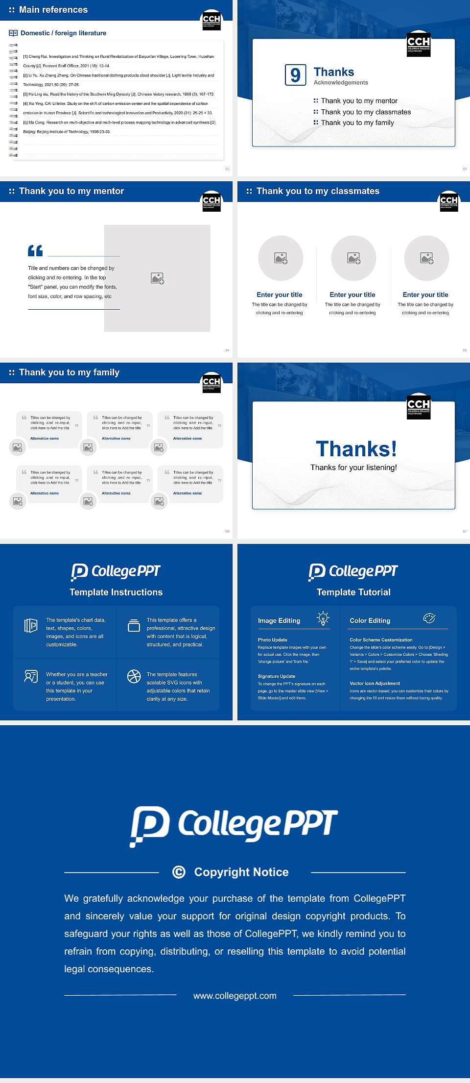 Columbia College Hollywood Graduation Thesis Defense PPT Template4:3 ratio PPT effect preview image7