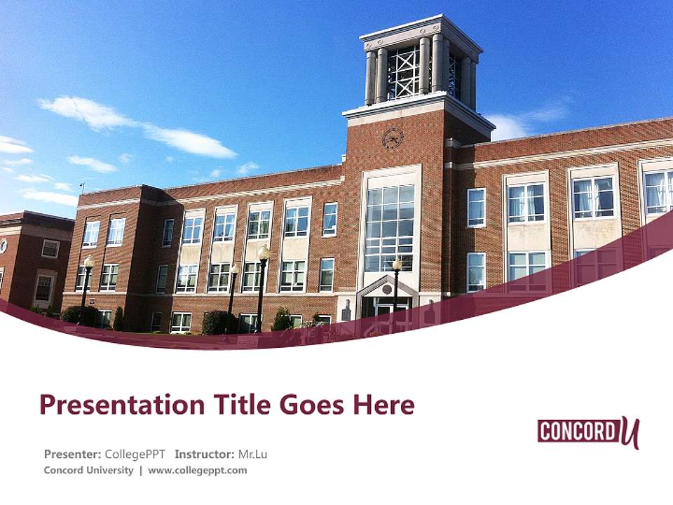 Concord University Course/Courseware Creation PPT Template4:3 ratio PPT effect preview image5