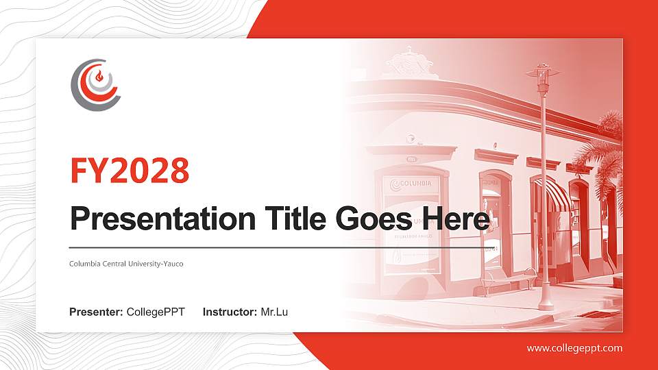 Columbia Central University-Yauco Academic Presentation/Research Findings Report PPT Template16:9 ratio PPT effect preview image