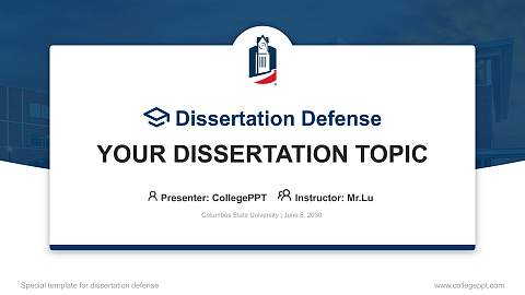 Columbus State University Graduation Thesis Defense PPT Template