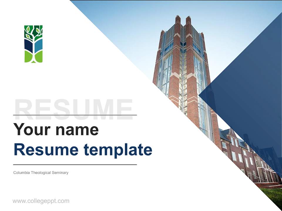 Columbia Theological Seminary Resume PPT Template4:3 ratio PPT effect preview image5