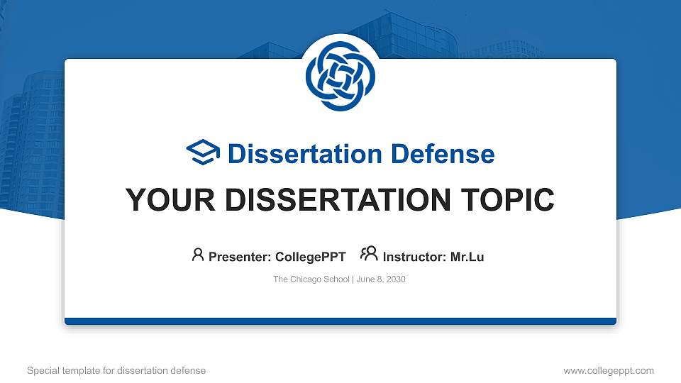 The Chicago School Graduation Thesis Defense PPT Template16:9 ratio PPT effect preview image