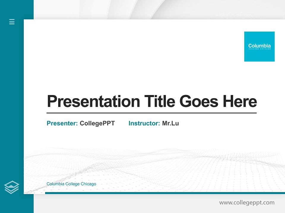 Columbia College Chicago Thesis Proposal/Graduation Defense PPT Template4:3 ratio PPT effect preview image5