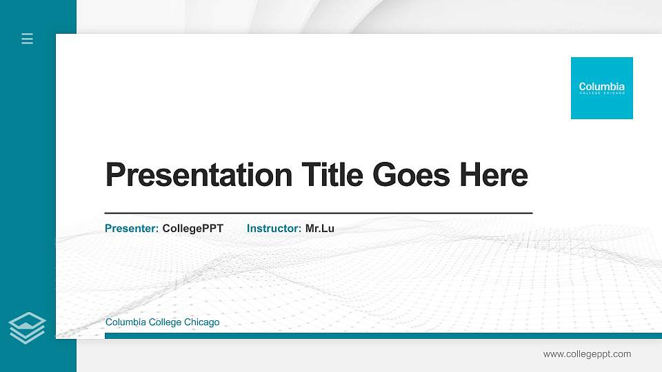 Columbia College Chicago Thesis Proposal/Graduation Defense PPT Template16:9 ratio PPT effect preview image