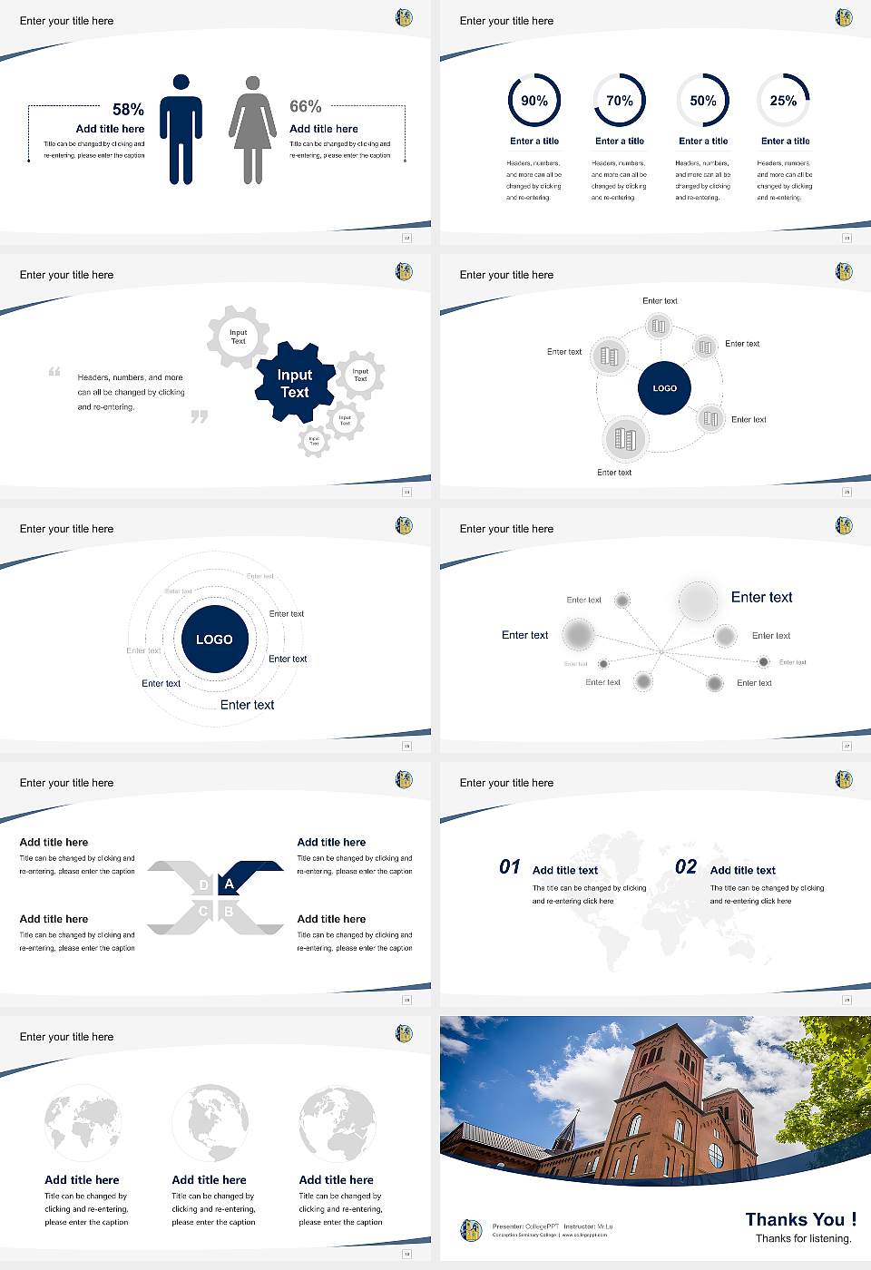 Conception Seminary College Course/Courseware Creation PPT Template16:9 ratio PPT effect preview image4