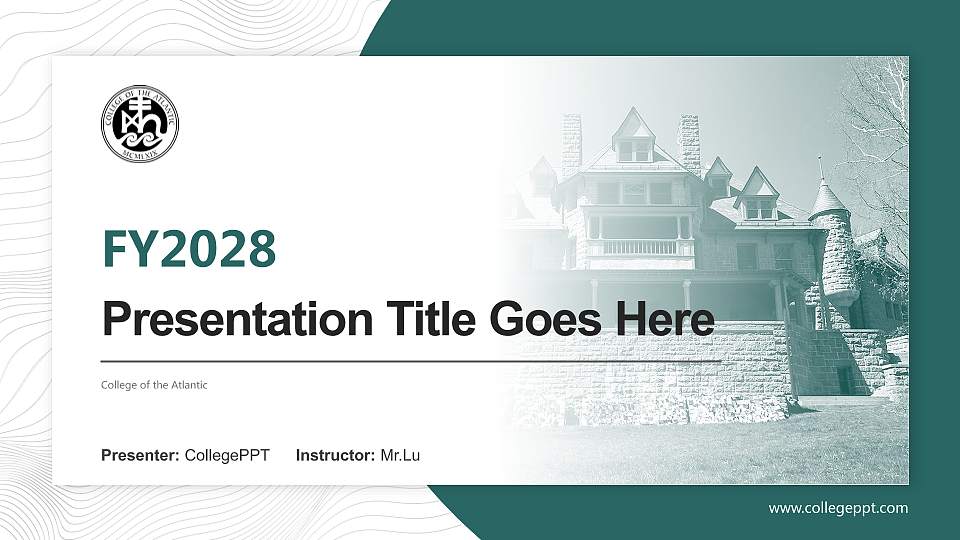 College of the Atlantic Academic Presentation/Research Findings Report PPT Template16:9 ratio PPT effect preview image