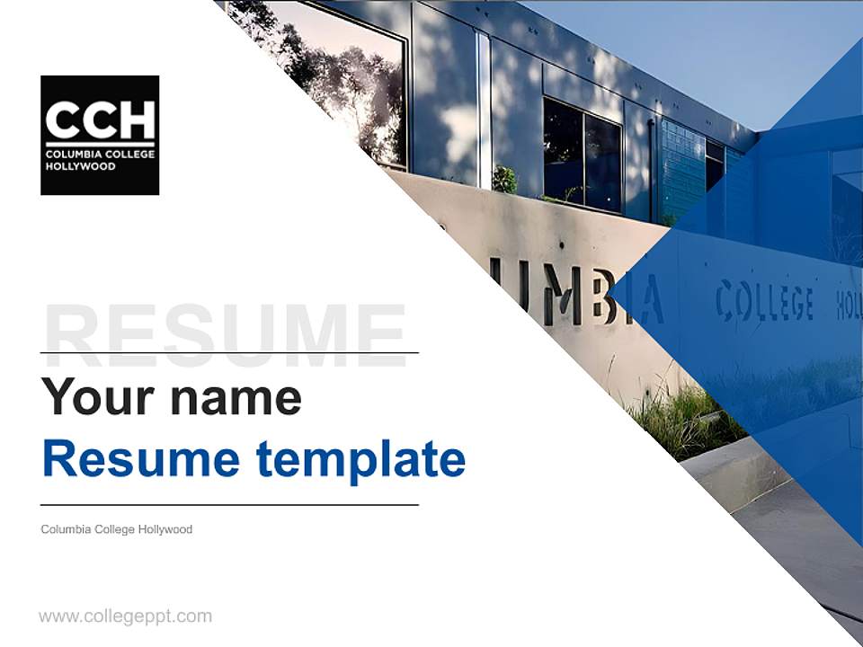 Columbia College Hollywood Resume PPT Template4:3 ratio PPT effect preview image5