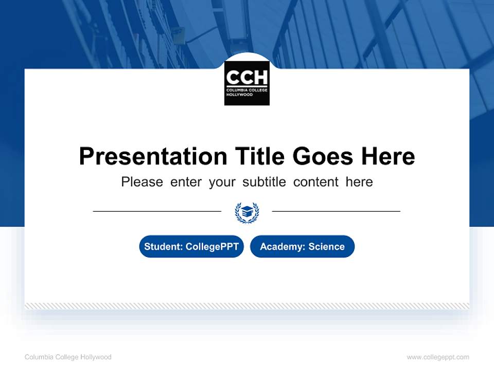 Columbia College Hollywood National Scholarship Defense PPT Template4:3 ratio PPT effect preview image4