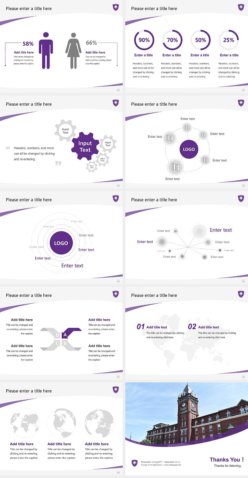 College of the Holy Cross Course/Courseware Creation PPT Template4:3 ratio PPT effect preview image4