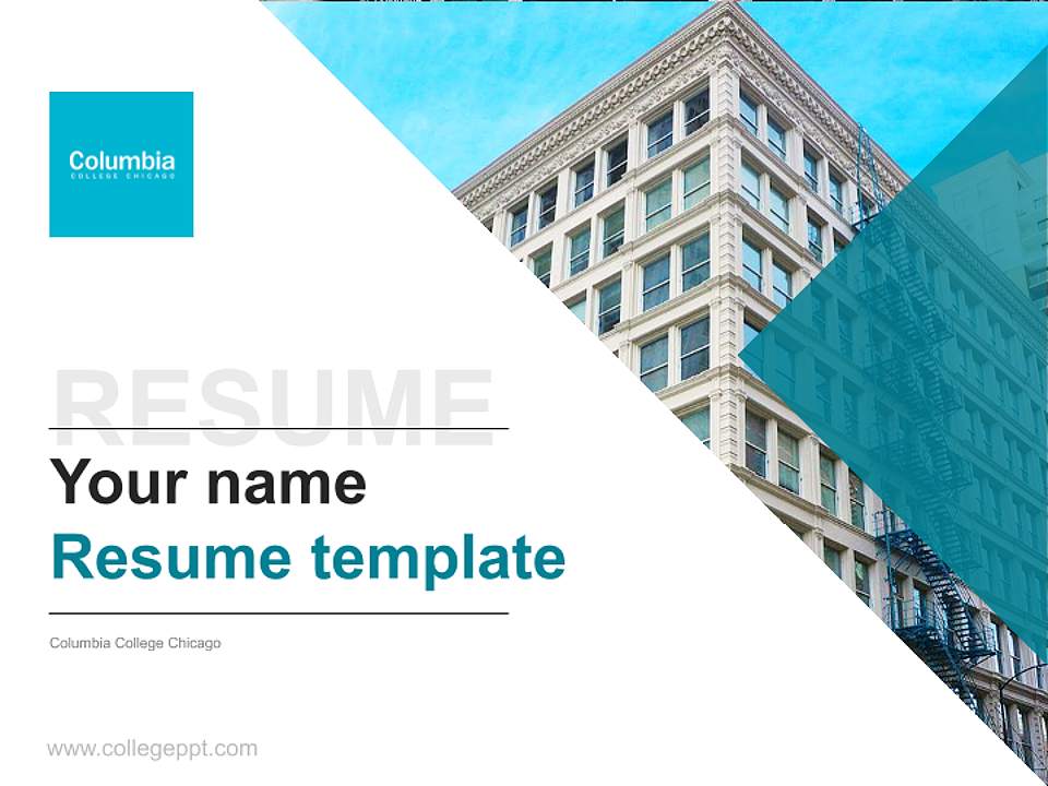 Columbia College Chicago Resume PPT Template4:3 ratio PPT effect preview image5