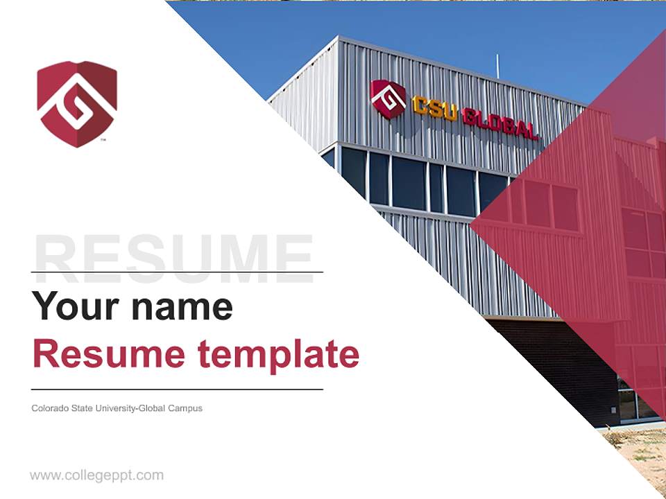 Colorado State University-Global Campus Resume PPT Template4:3 ratio PPT effect preview image5
