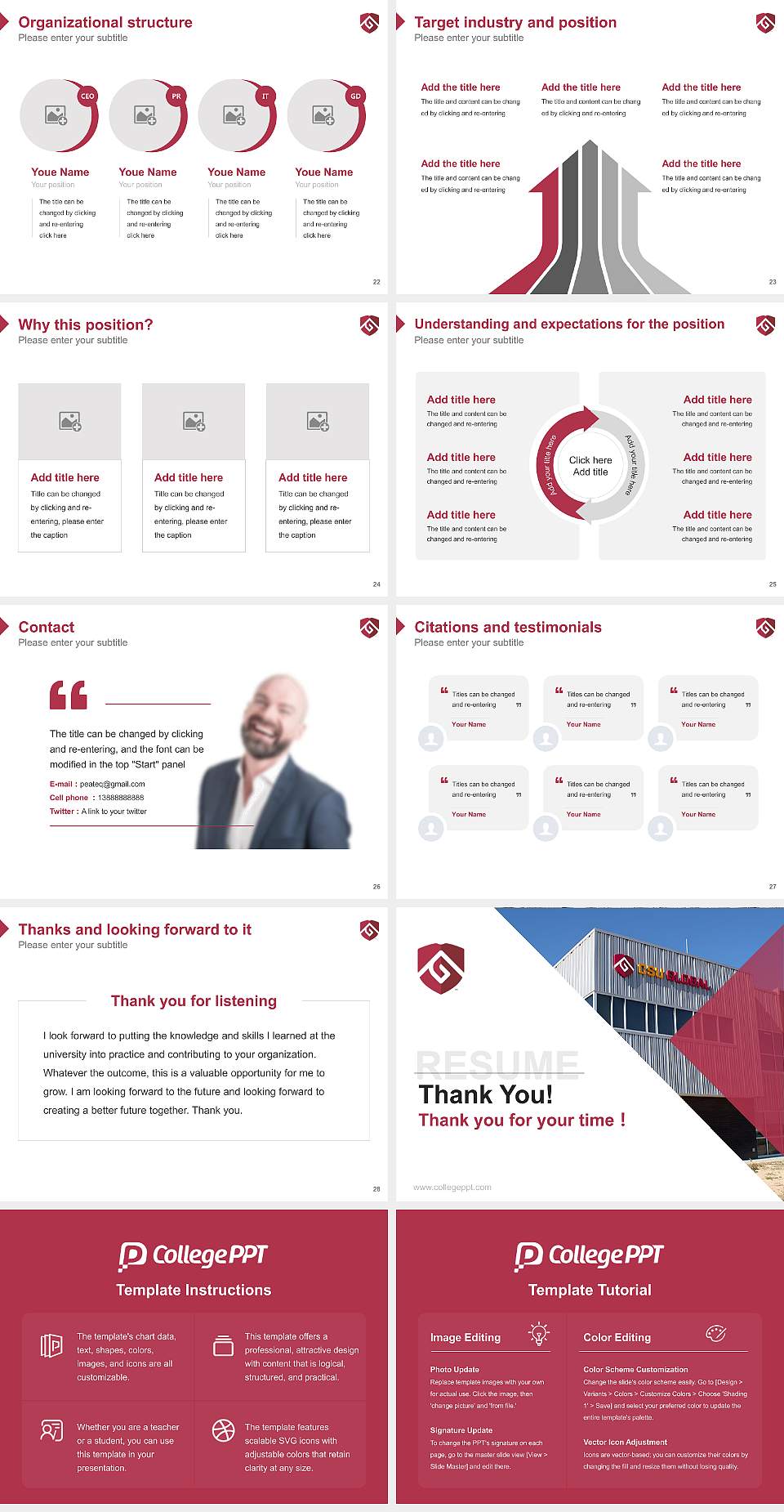 Colorado State University-Global Campus Resume PPT Template4:3 ratio PPT effect preview image4