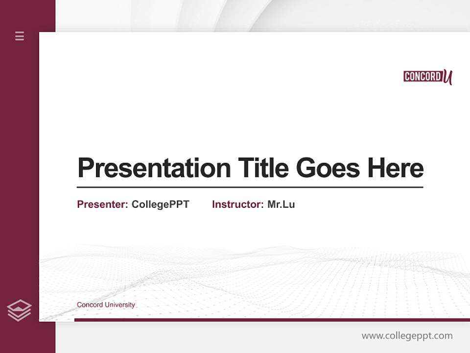Concord University Thesis Proposal/Graduation Defense PPT Template4:3 ratio PPT effect preview image5