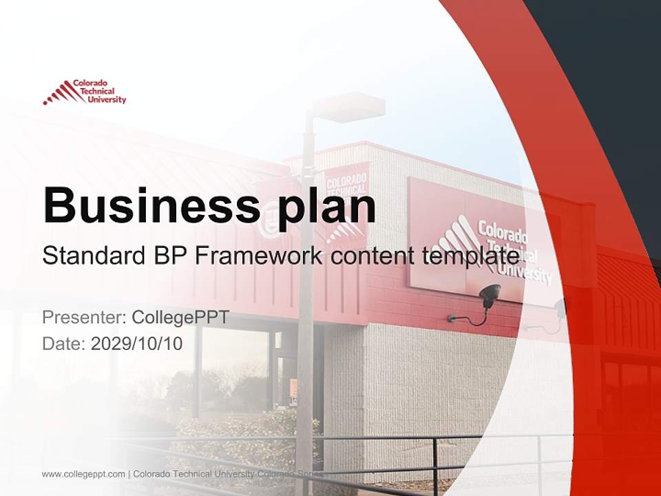 Colorado Technical University-Colorado Springs Competition/Entrepreneurship Contest PPT Template4:3 ratio PPT effect preview image9