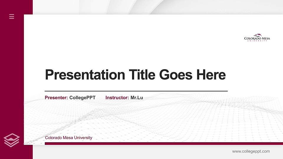 Colorado Mesa University Thesis Proposal/Graduation Defense PPT Template16:9 ratio PPT effect preview image