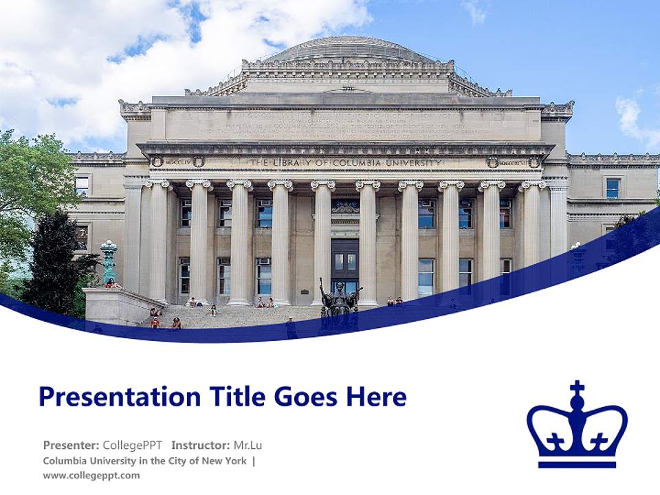 Columbia University in the City of New York Course/Courseware Creation PPT Template4:3 ratio PPT effect preview image5