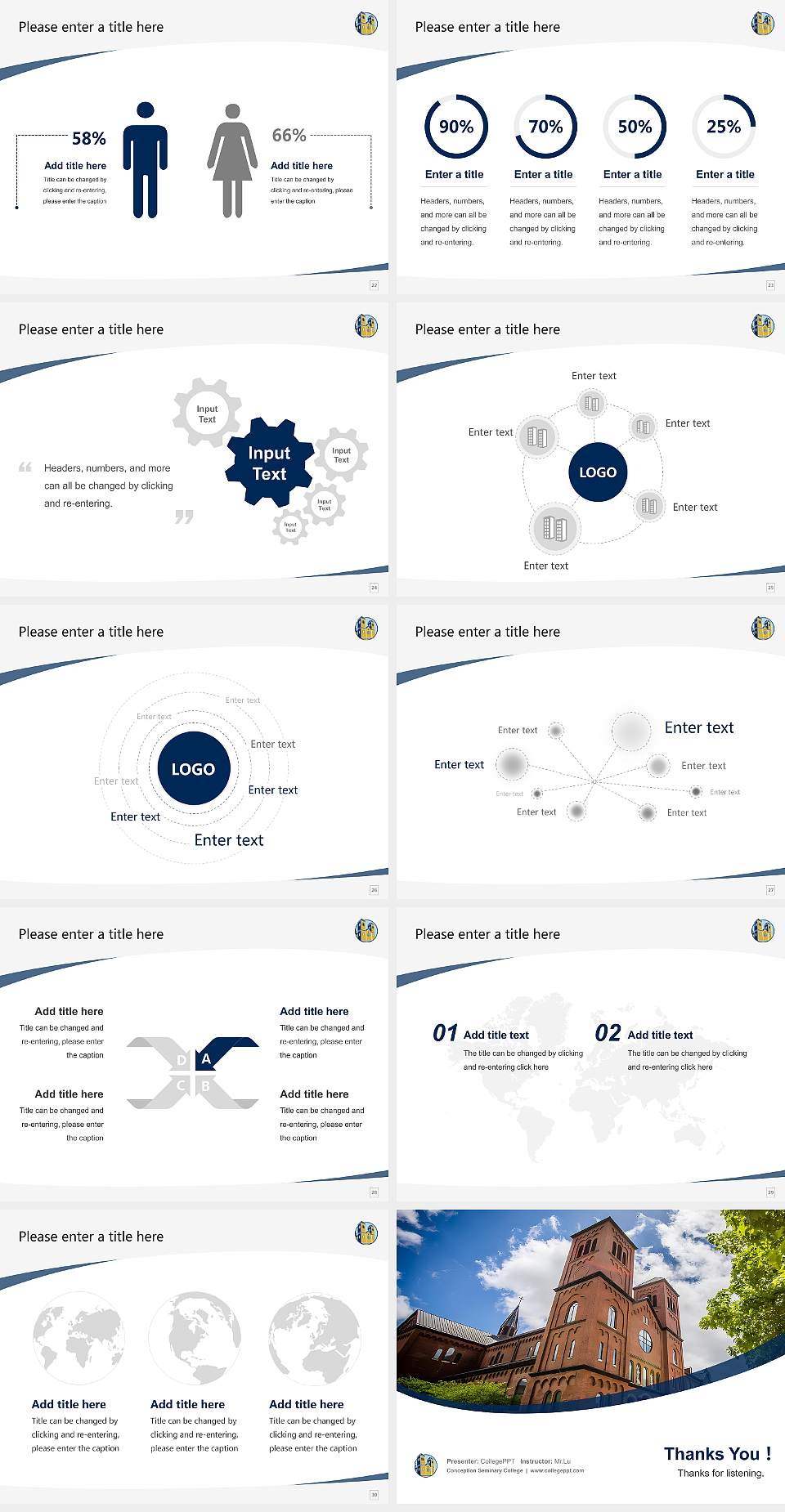 Conception Seminary College Course/Courseware Creation PPT Template4:3 ratio PPT effect preview image4