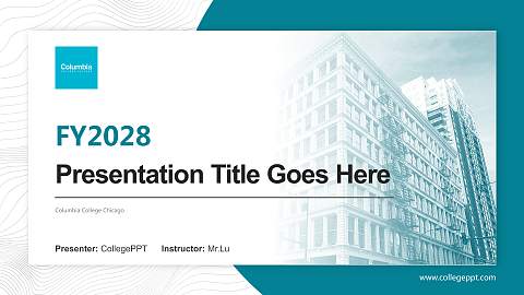 Columbia College Chicago Academic Presentation/Research Findings Report PPT Template