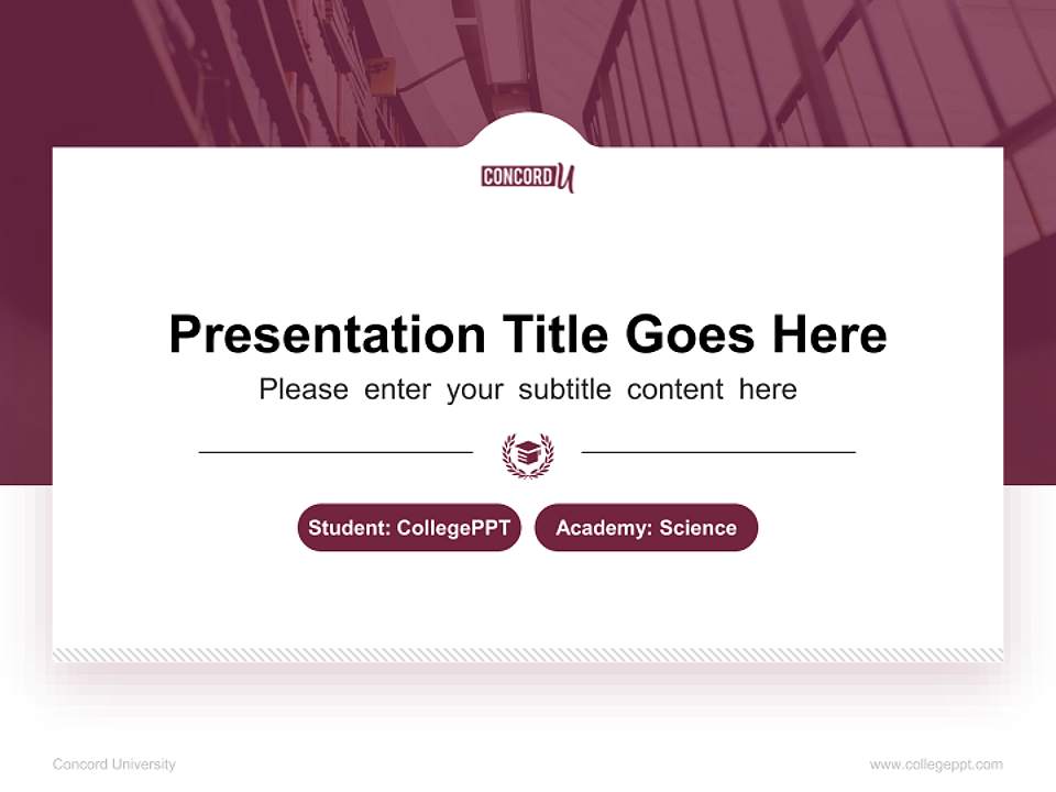 Concord University National Scholarship Defense PPT Template4:3 ratio PPT effect preview image4