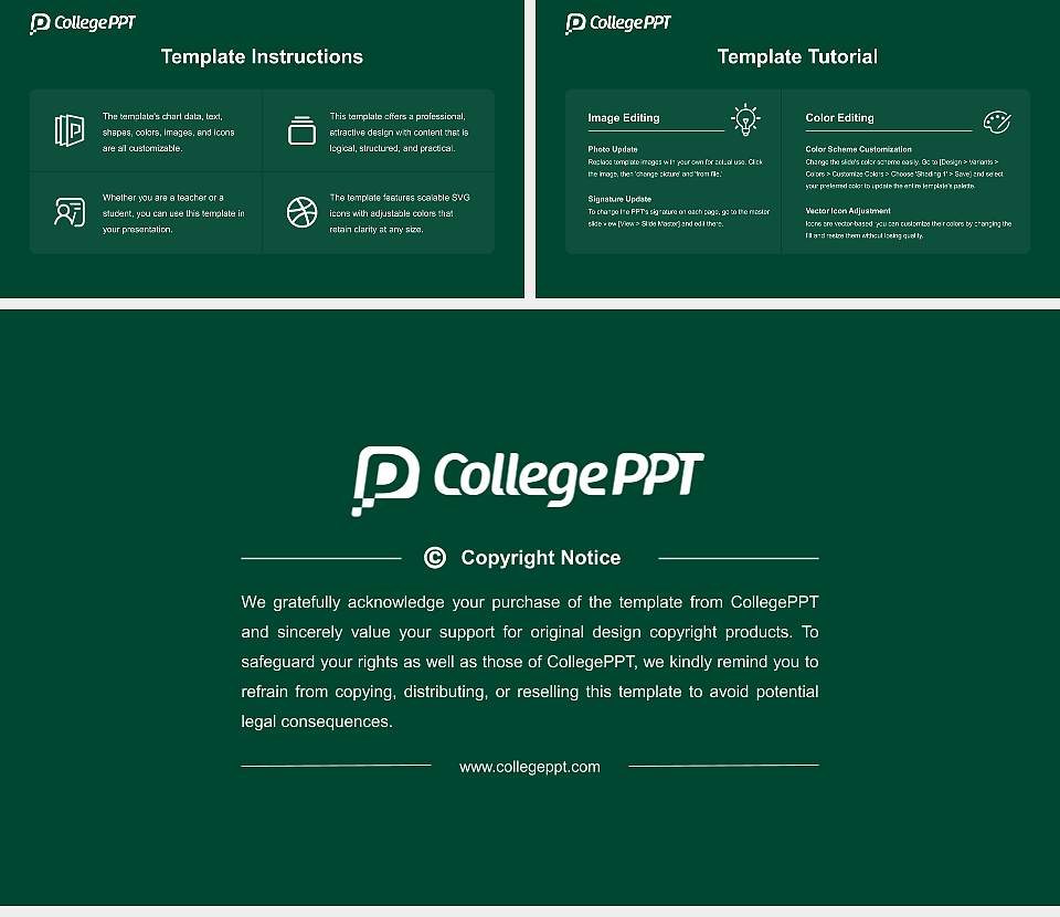 Elms College Course/Courseware Creation PPT Template16:9 ratio PPT effect preview image5