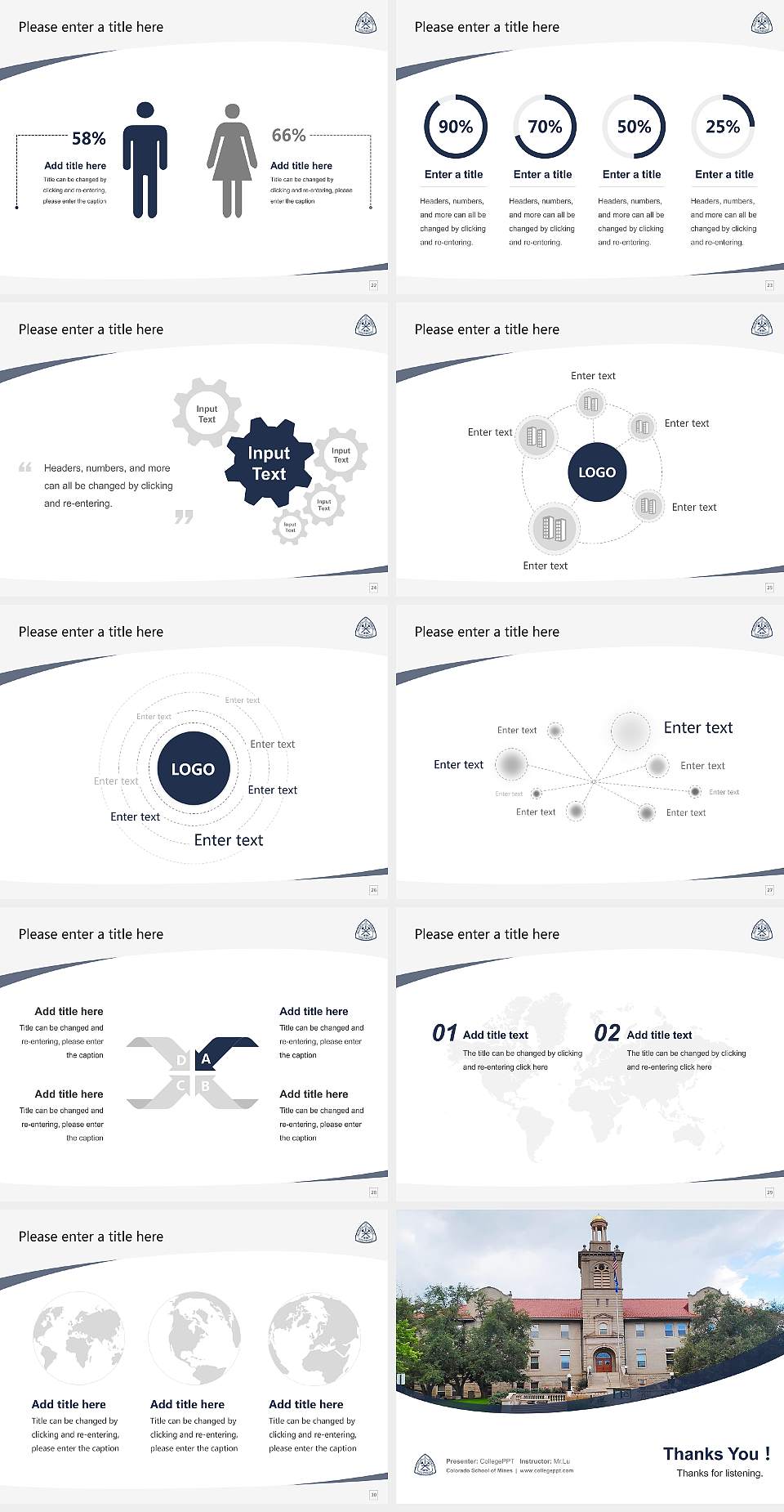 Colorado School of Mines Course/Courseware Creation PPT Template4:3 ratio PPT effect preview image4