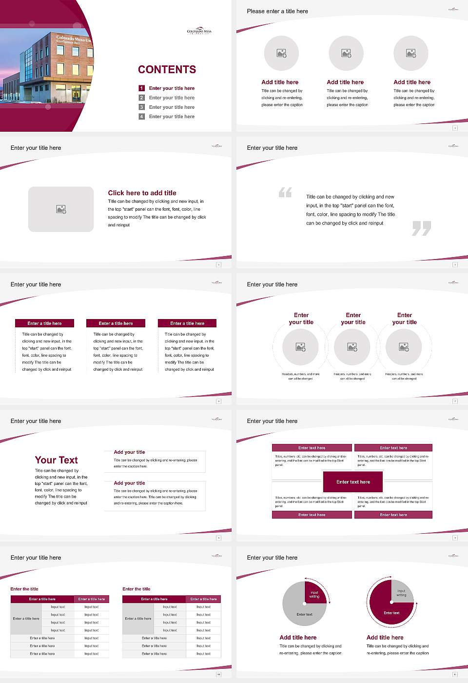Colorado Mesa University Course/Courseware Creation PPT Template16:9 ratio PPT effect preview image2