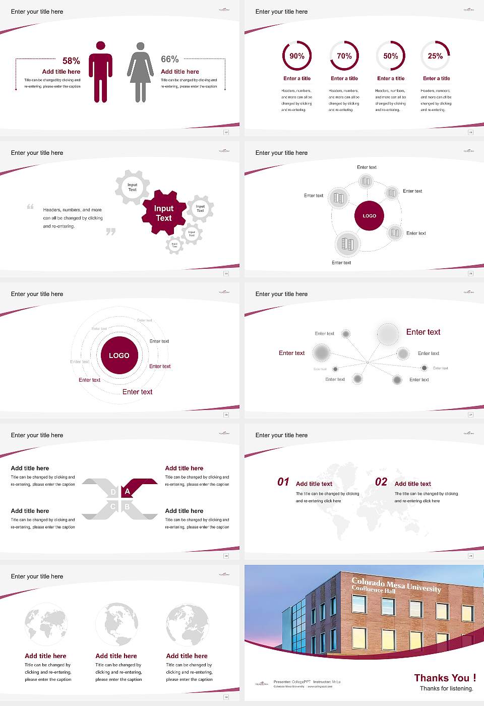 Colorado Mesa University Course/Courseware Creation PPT Template16:9 ratio PPT effect preview image4