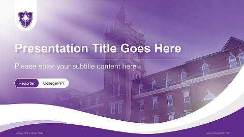 College of the Holy Cross Lecture Sharing and Networking Event PPT Template