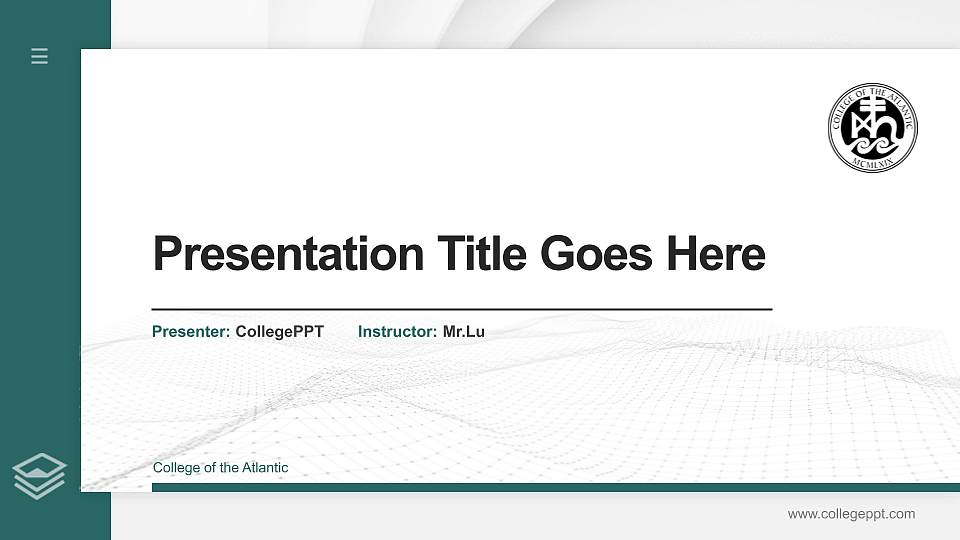 College of the Atlantic Thesis Proposal/Graduation Defense PPT Template16:9 ratio PPT effect preview image